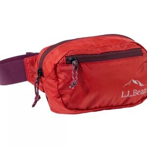 L.L. Bean Red Belt/X Body Pack with Maroon Strap Brand New